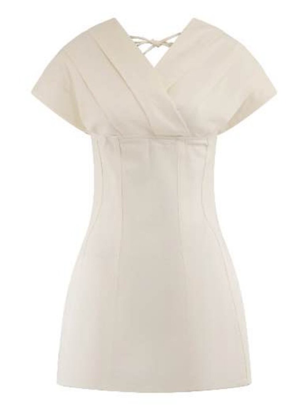 Meshki Pascale Denim Off The Shoulder Mini Summer Dress - White